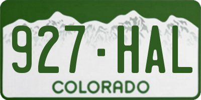 CO license plate 927HAL