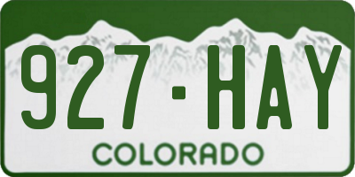 CO license plate 927HAY