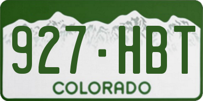 CO license plate 927HBT