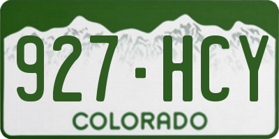 CO license plate 927HCY