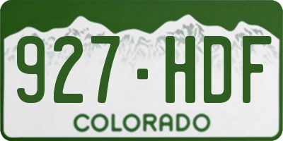 CO license plate 927HDF