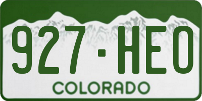 CO license plate 927HEO