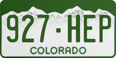 CO license plate 927HEP