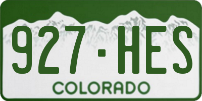 CO license plate 927HES