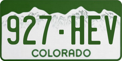 CO license plate 927HEV