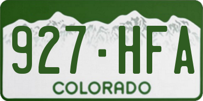 CO license plate 927HFA