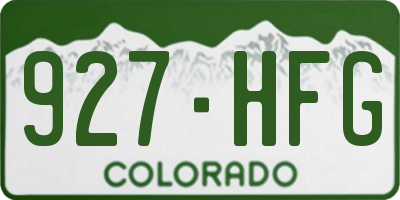 CO license plate 927HFG