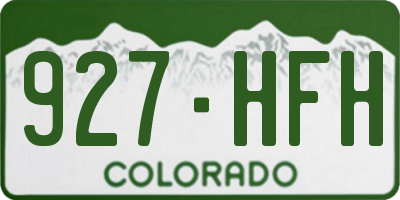 CO license plate 927HFH