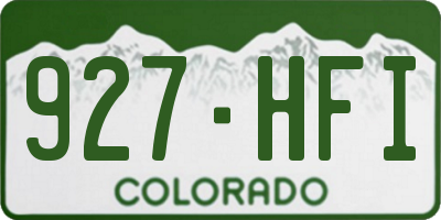 CO license plate 927HFI