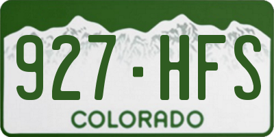 CO license plate 927HFS