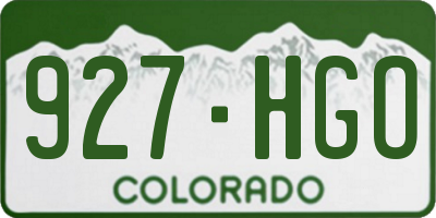 CO license plate 927HGO
