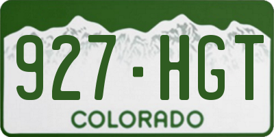 CO license plate 927HGT