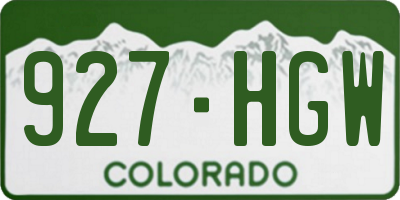 CO license plate 927HGW