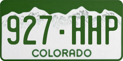 CO license plate 927HHP