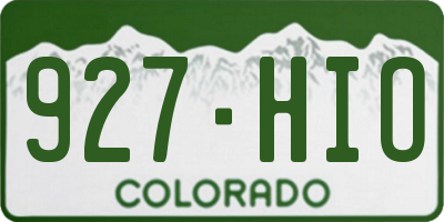 CO license plate 927HIO