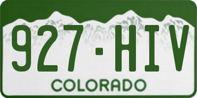 CO license plate 927HIV