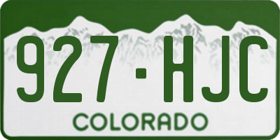 CO license plate 927HJC