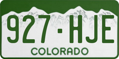 CO license plate 927HJE