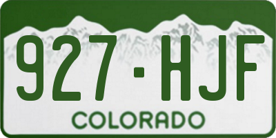 CO license plate 927HJF