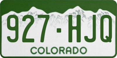 CO license plate 927HJQ