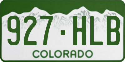 CO license plate 927HLB