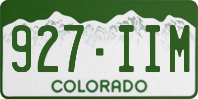 CO license plate 927IIM
