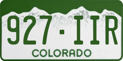 CO license plate 927IIR