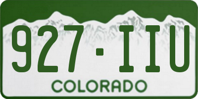 CO license plate 927IIU