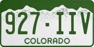 CO license plate 927IIV