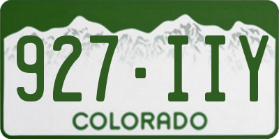 CO license plate 927IIY