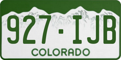 CO license plate 927IJB