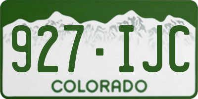 CO license plate 927IJC
