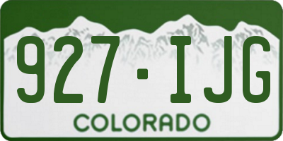 CO license plate 927IJG