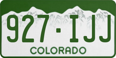 CO license plate 927IJJ