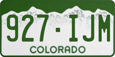 CO license plate 927IJM