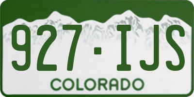 CO license plate 927IJS