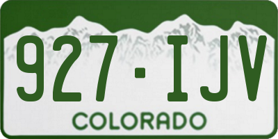CO license plate 927IJV