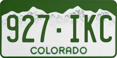 CO license plate 927IKC