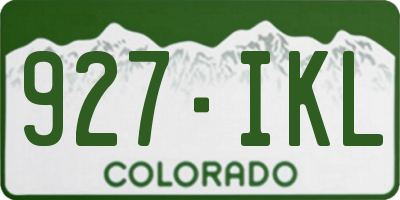 CO license plate 927IKL