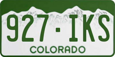 CO license plate 927IKS