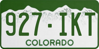 CO license plate 927IKT