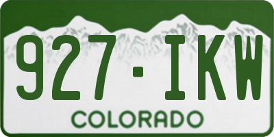 CO license plate 927IKW