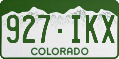 CO license plate 927IKX