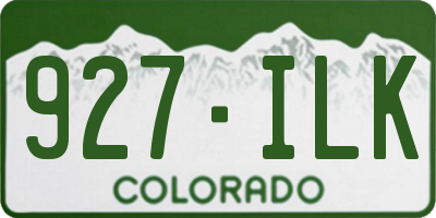 CO license plate 927ILK