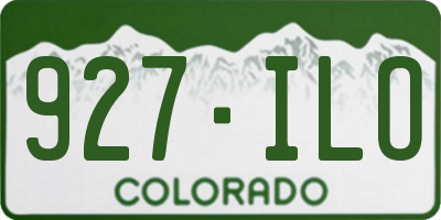 CO license plate 927ILO