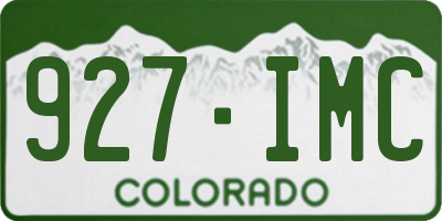 CO license plate 927IMC