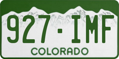 CO license plate 927IMF