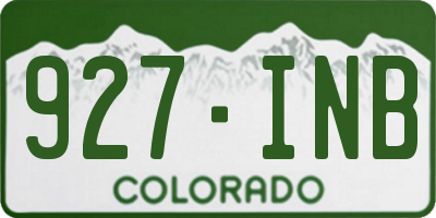 CO license plate 927INB