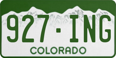 CO license plate 927ING