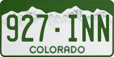 CO license plate 927INN